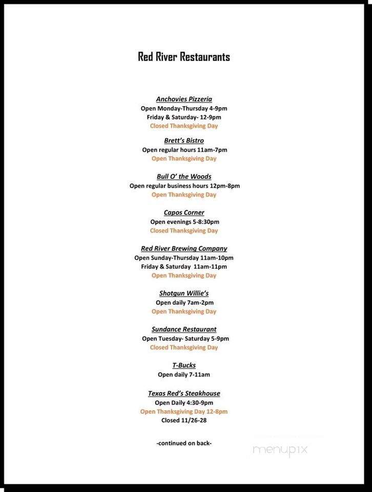 Sundance Mexican Restaurant - Red River, NM menu_pic