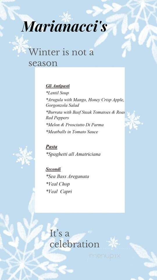 Marianacci Restaurant - Port Chester, NY menu_pic