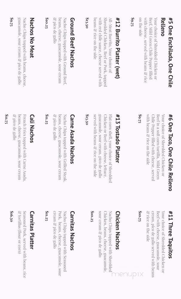 Olas Mex Grill - Camarillo, CA menu_pic