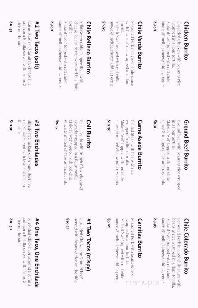 Olas Mex Grill - Camarillo, CA menu_pic