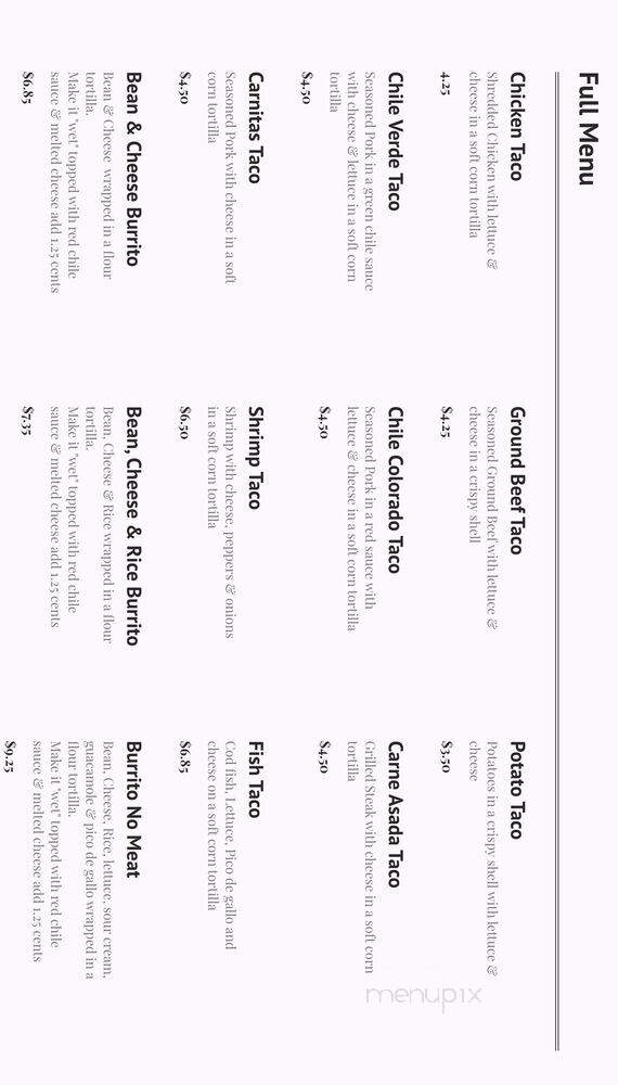 Olas Mex Grill - Camarillo, CA menu_pic