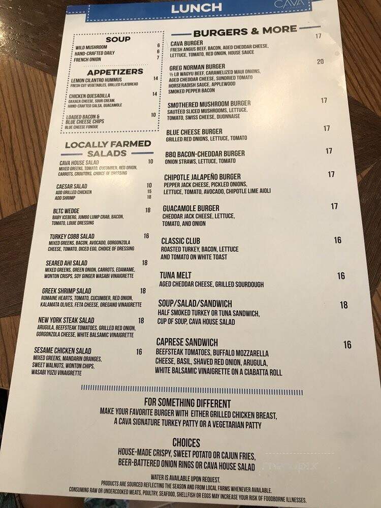 Cava Restaurant - Indian Wells, CA menu_pic