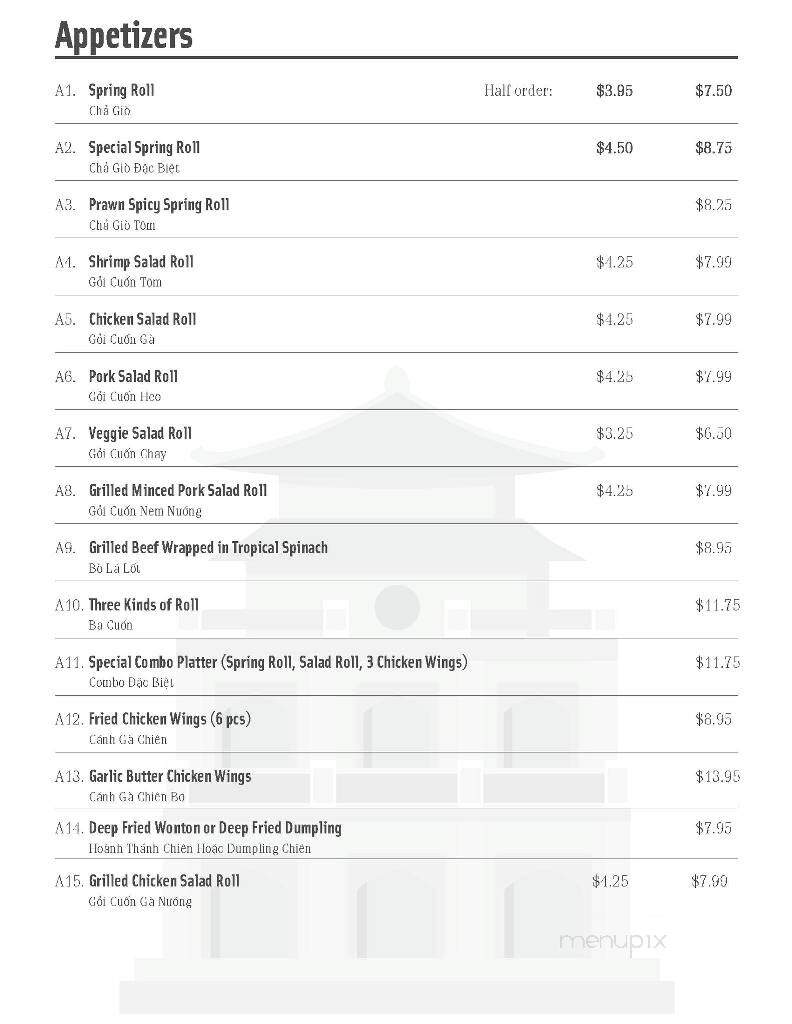 Pho Thai Ha - Vancouver, BC menu_pic