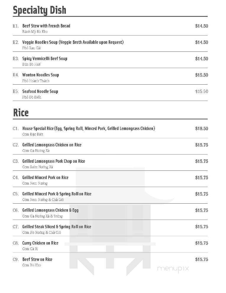 Pho Thai Ha - Vancouver, BC menu_pic
