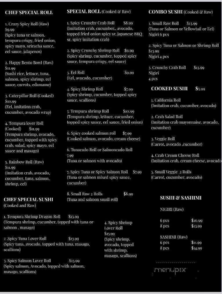 Burma Sushi & Salad - Henrico, VA menu_pic