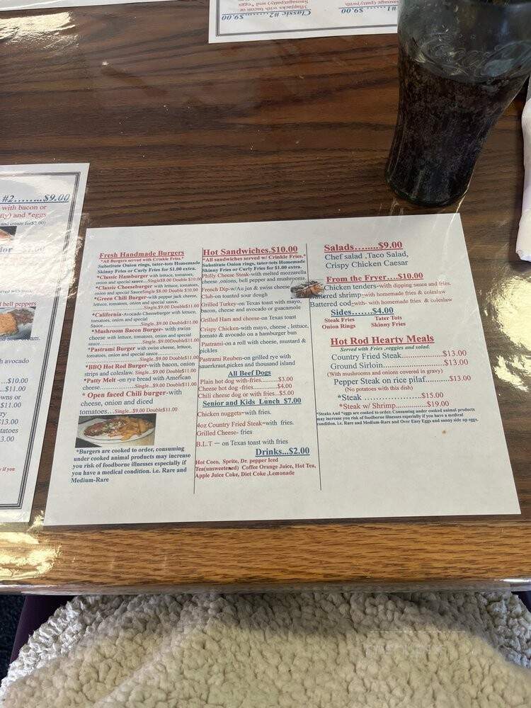 Hot Rod Cafe - Myrtle Creek, OR menu_pic