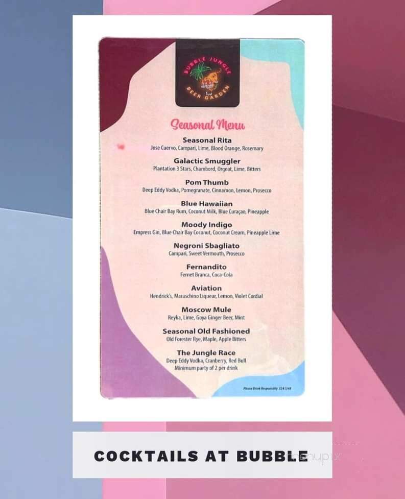 Bubble Jungle Beer Garden - Kemah, TX menu_pic