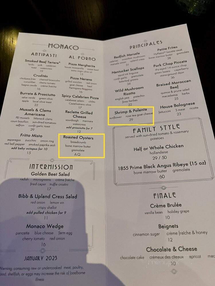 Monaco - Irving, TX menu_pic