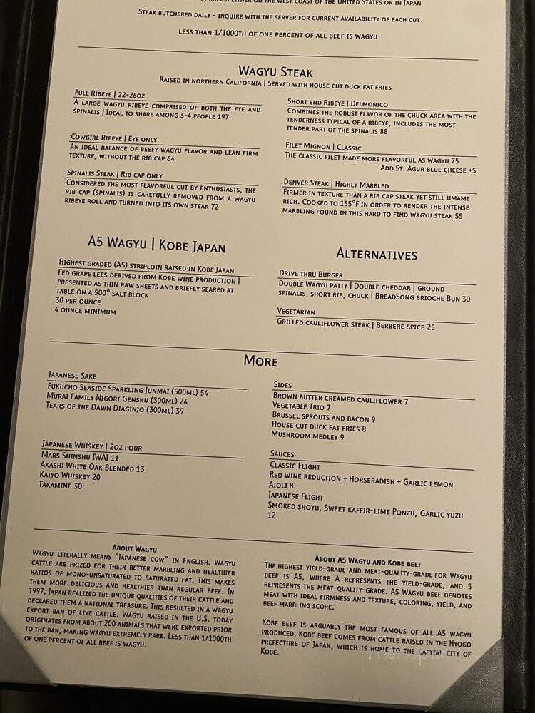 Steakcraft - Carmel-by-the-Sea, CA menu_pic