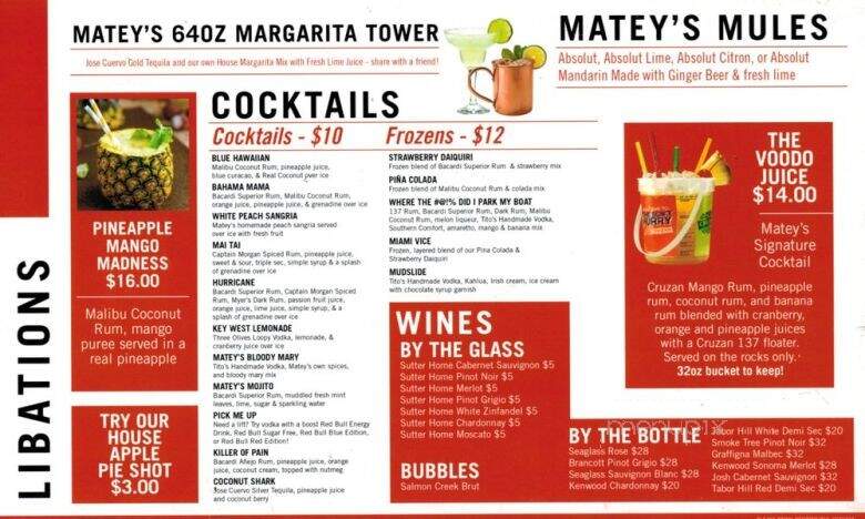 Matey's Restaurant - Michigan City, IN menu_pic