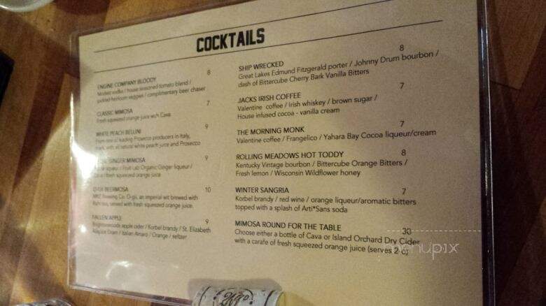 Engine Company No 3 - Milwaukee, WI menu_pic