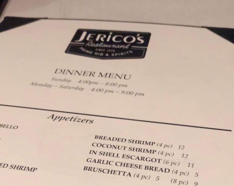 Jerico's Restaurant & Banquet - Omaha, NE menu_pic