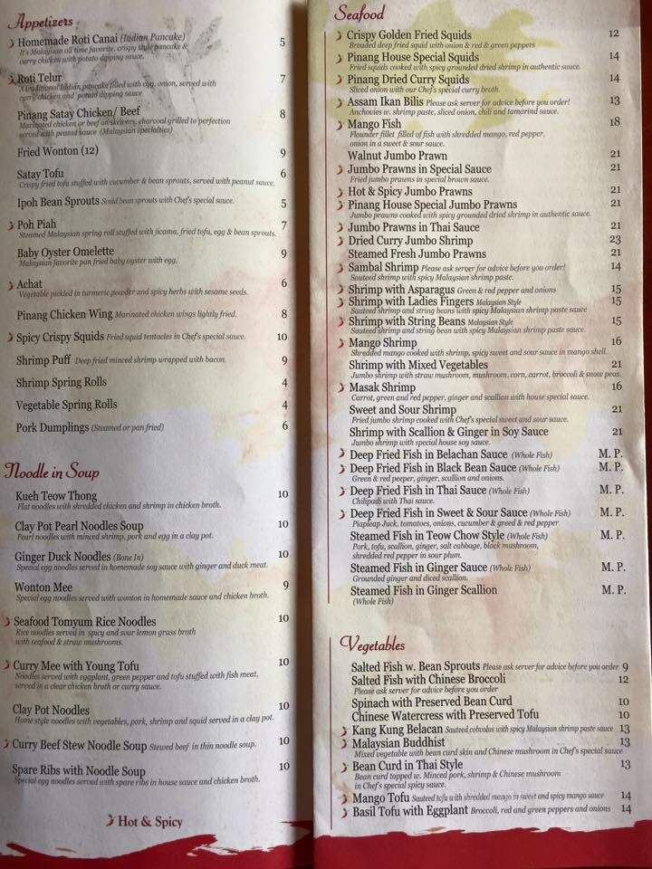 Pinang Asian Cuisine - Newark, DE menu_pic