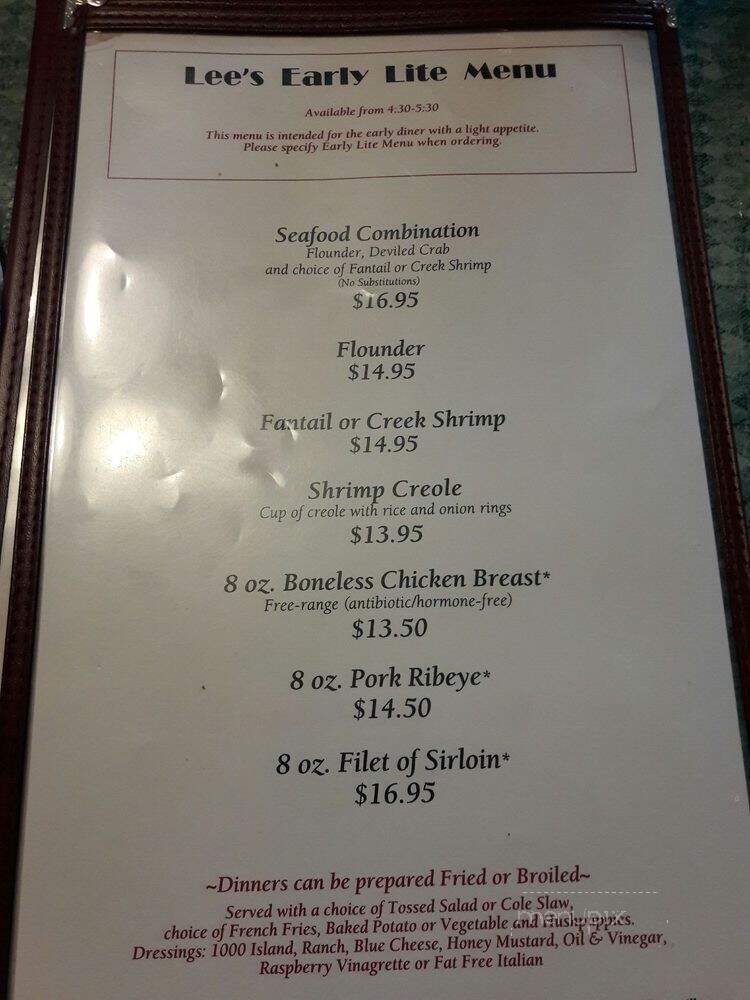 Lee's Inlet Kitchen - Murrells Inlet, SC menu_pic