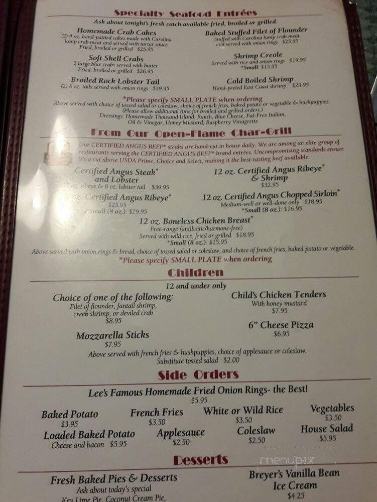 Lee's Inlet Kitchen - Murrells Inlet, SC menu_pic