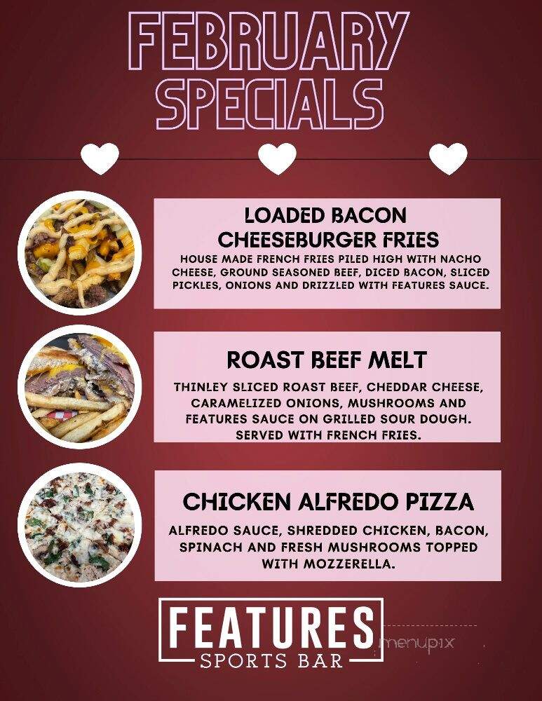 Features Sports Bar & Grill - West Salem, WI menu_pic