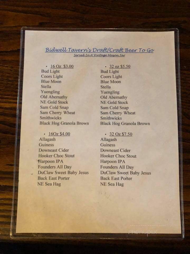 Bidwell Tavern Cafe - Coventry, CT