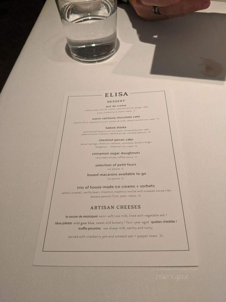 Elisa - Vancouver, BC menu_pic