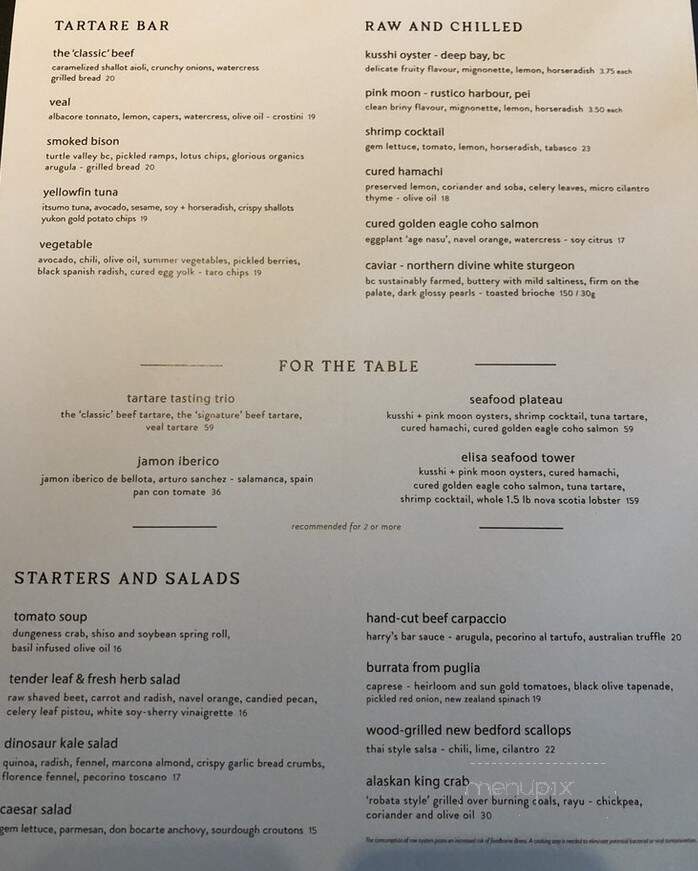 Elisa - Vancouver, BC menu_pic