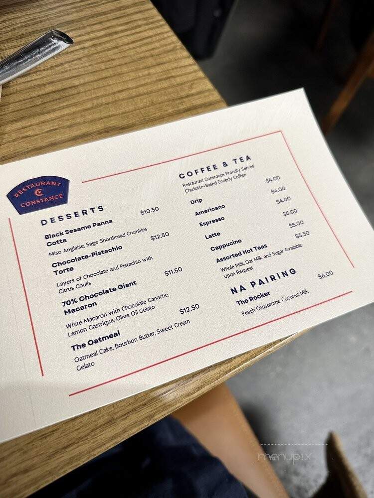 Restaurant Constance - Charlotte, NC menu_pic