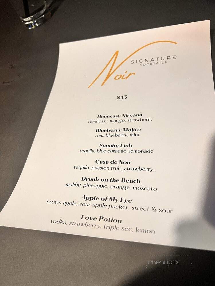Noir Midtown - Nashville, TN menu_pic
