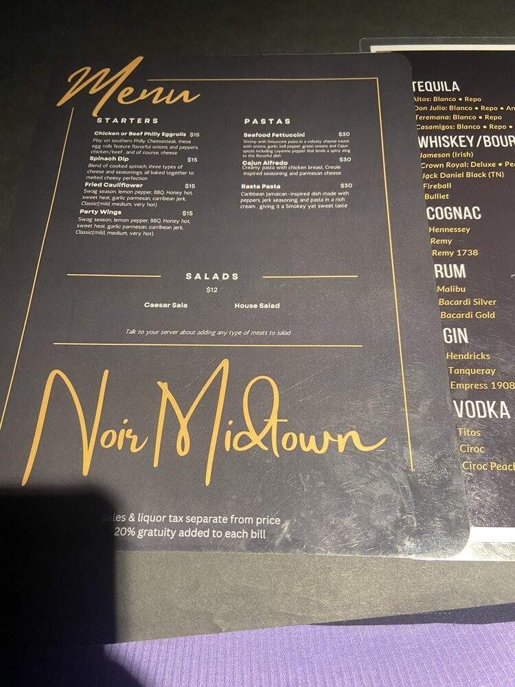 Noir Midtown - Nashville, TN menu_pic