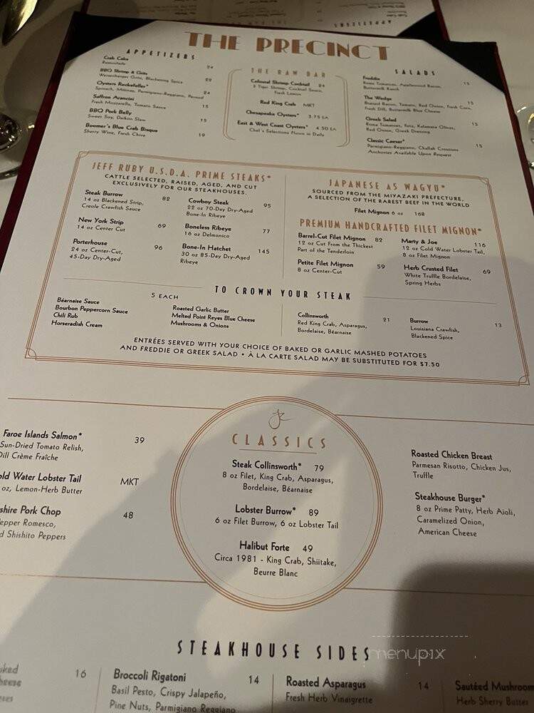 Precinct - Cincinnati, OH menu_pic