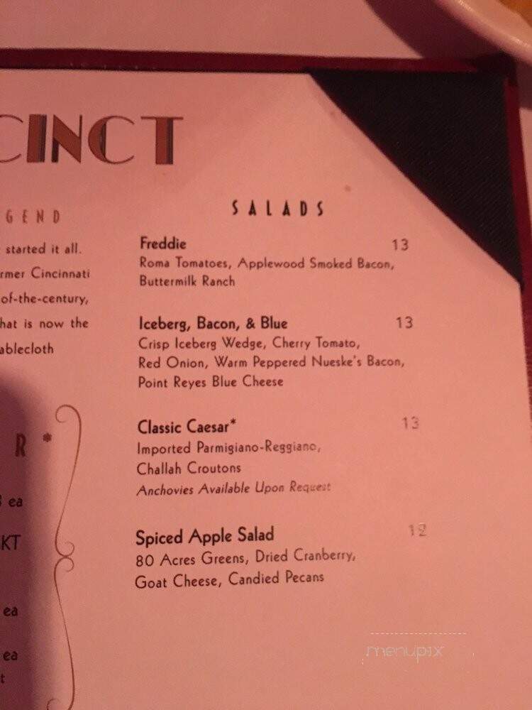 Precinct - Cincinnati, OH menu_pic