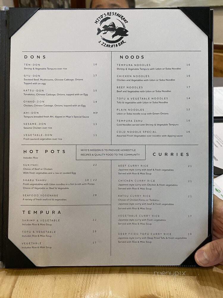 Miyo's - Hilo, HI menu_pic