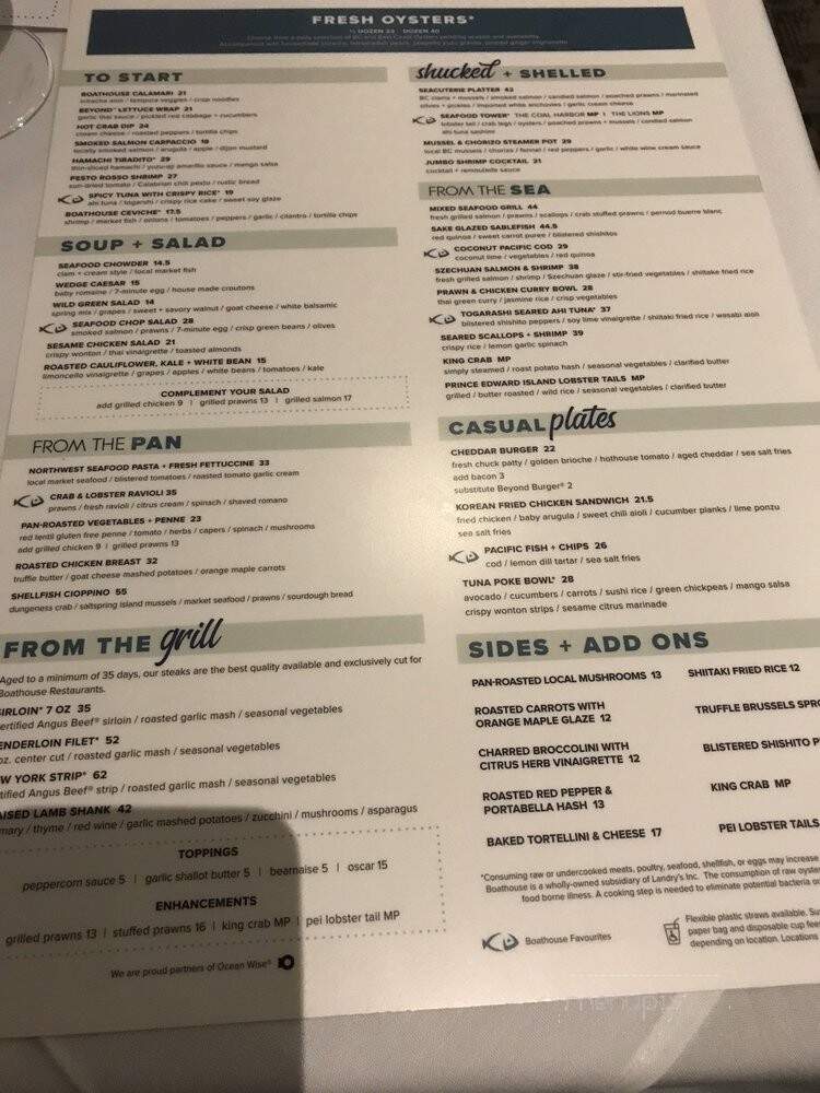 Boathouse Restaurant - Port Moody, BC menu_pic