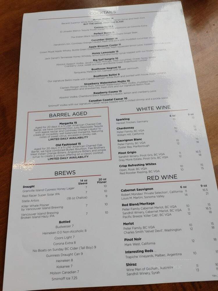 Boathouse Restaurant - Port Moody, BC menu_pic