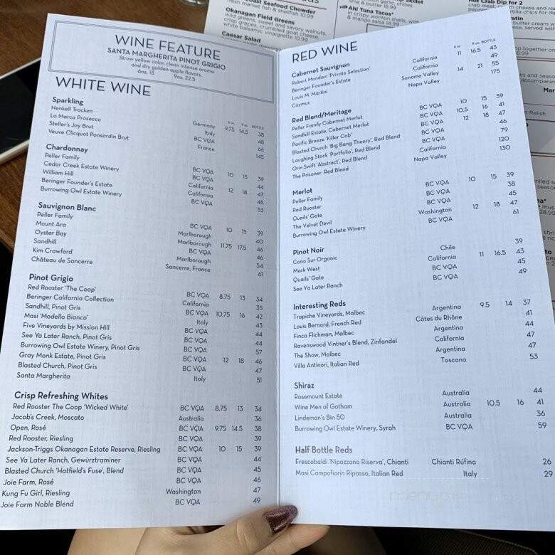 Boathouse Restaurant - Port Moody, BC menu_pic