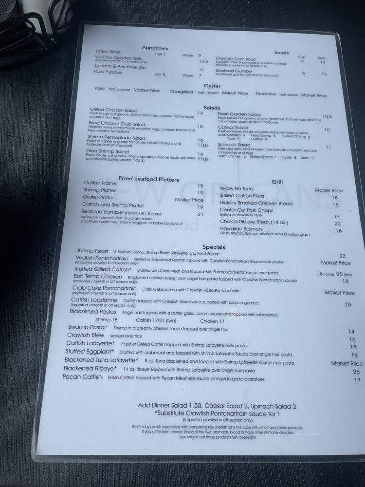 New Orleans Food & Spirits - Metairie, LA menu_pic