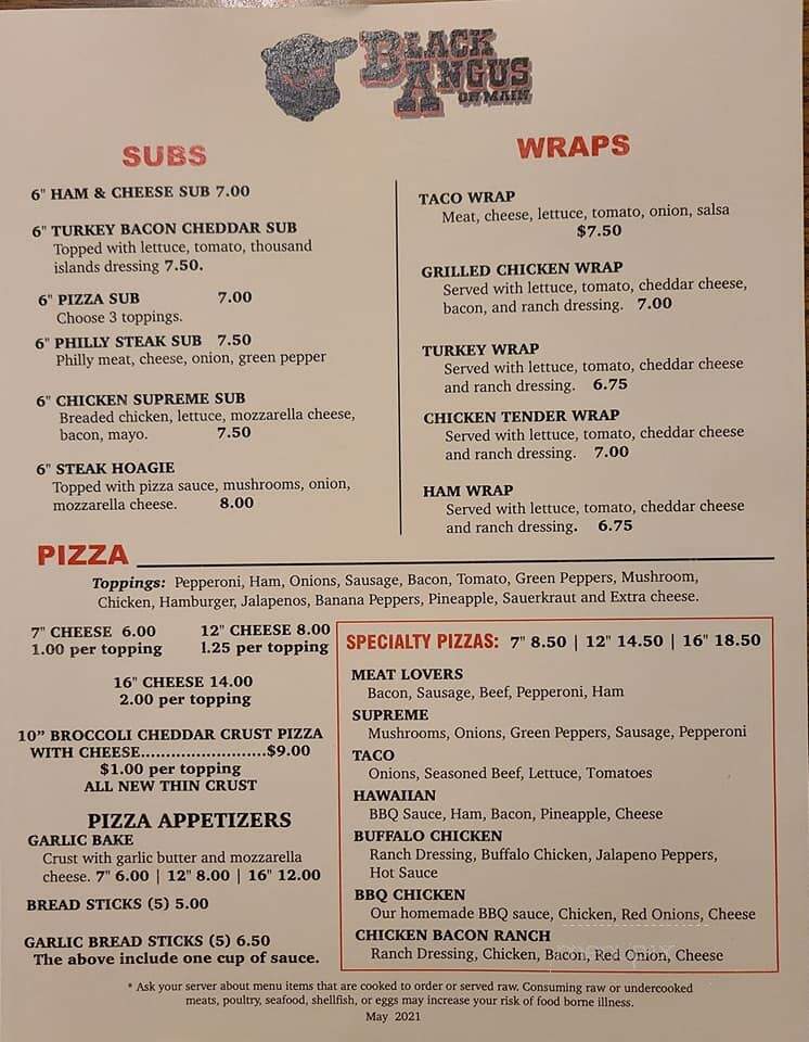 Black Angus on Main - Van Wert, OH menu_pic