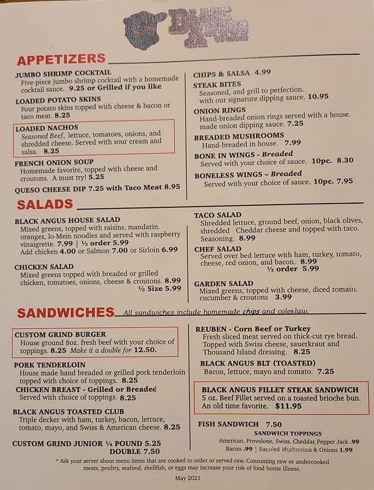 Black Angus on Main - Van Wert, OH menu_pic