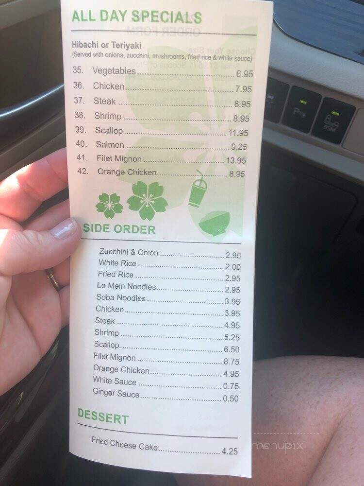 Sakura Grill - Mebane, NC menu_pic
