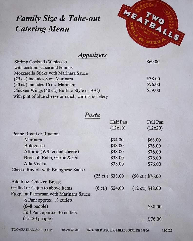 Two Meatballs - Millsboro, DE menu_pic