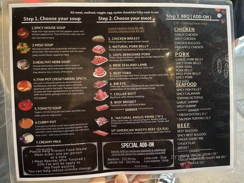 Seapot Hot Pot - Sunnyvale, CA menu_pic