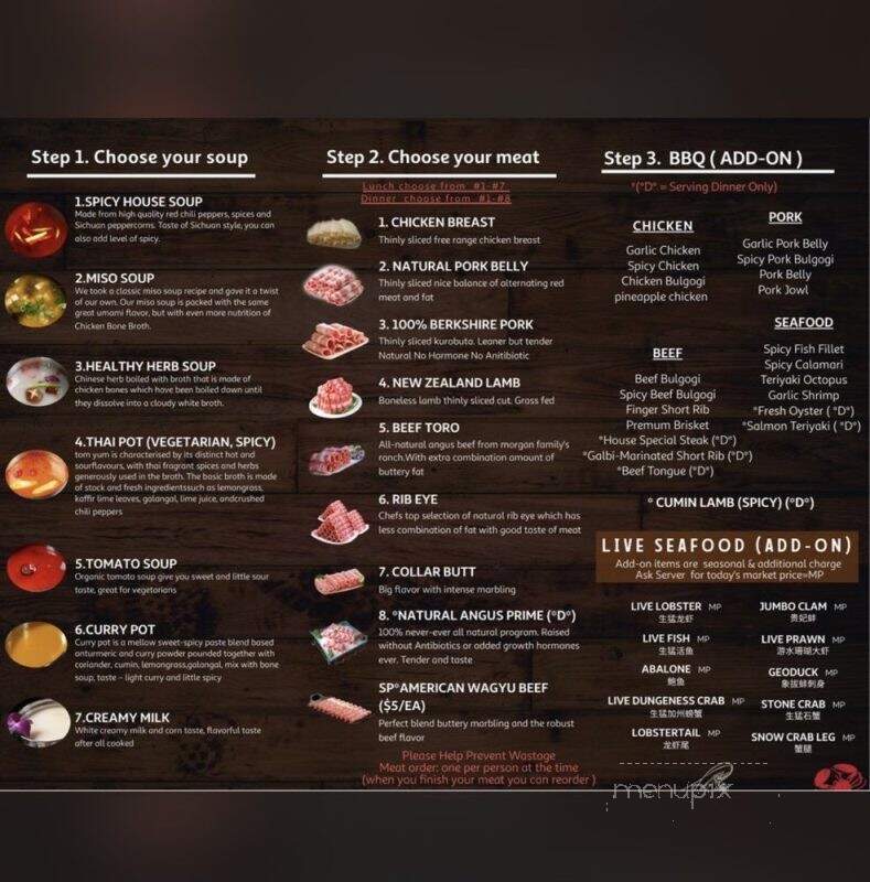 Seapot Hot Pot - Sunnyvale, CA menu_pic