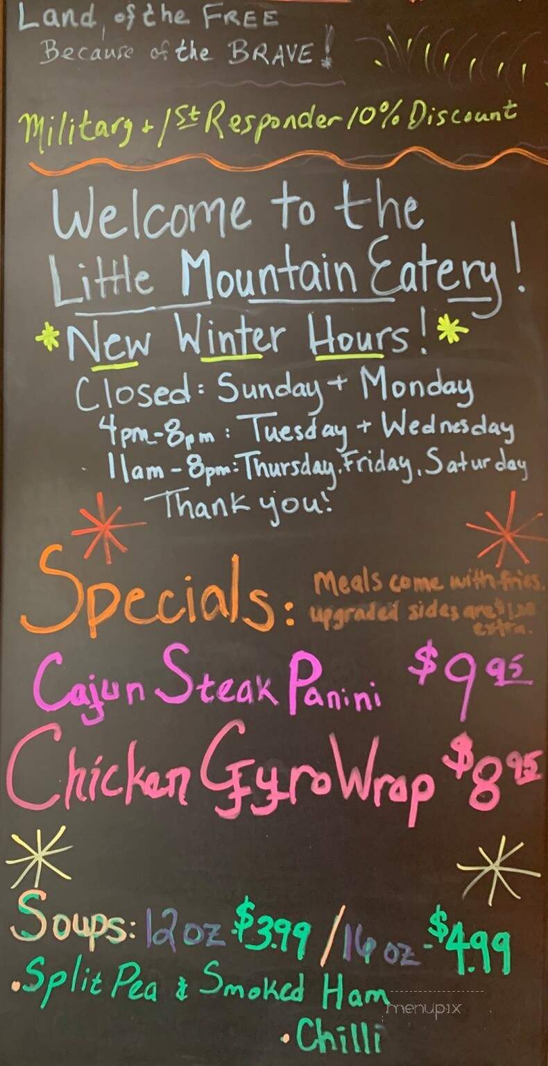Little Mountain Eatery - Sevierville, TN menu_pic
