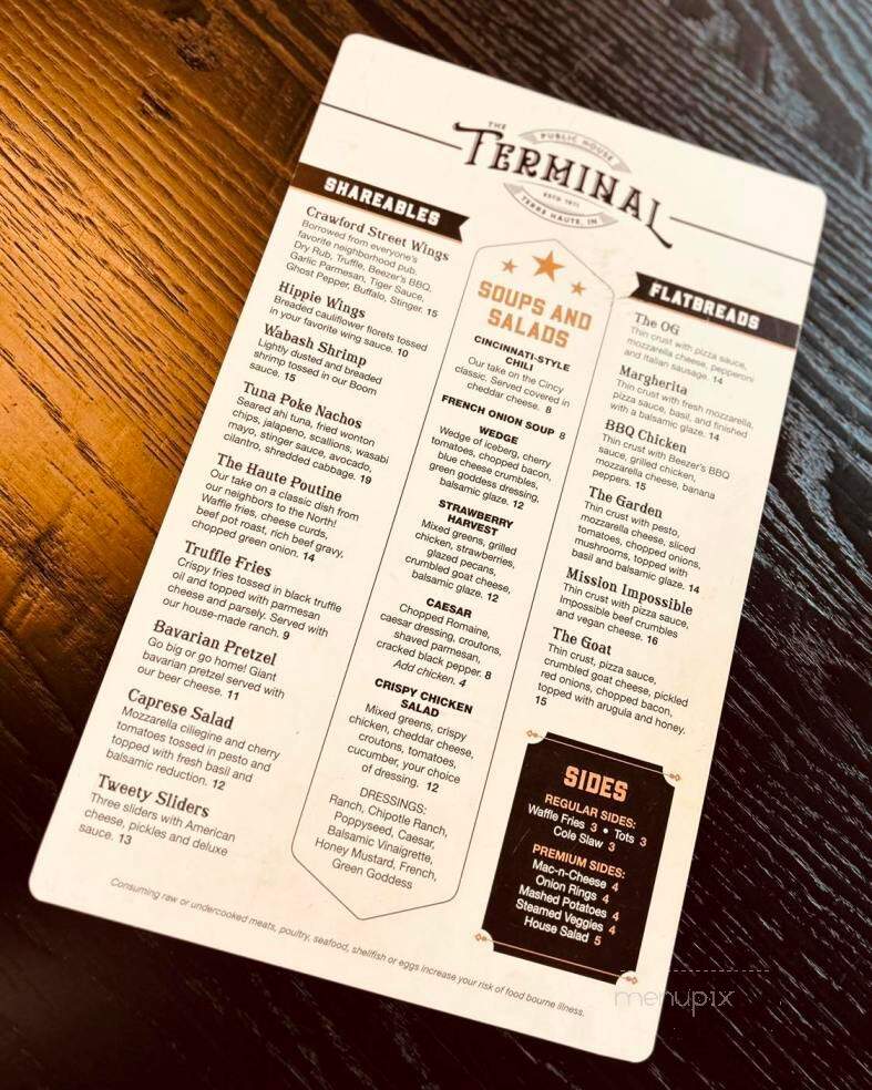 The Terminal Public House - Terre Haute, IN menu_pic
