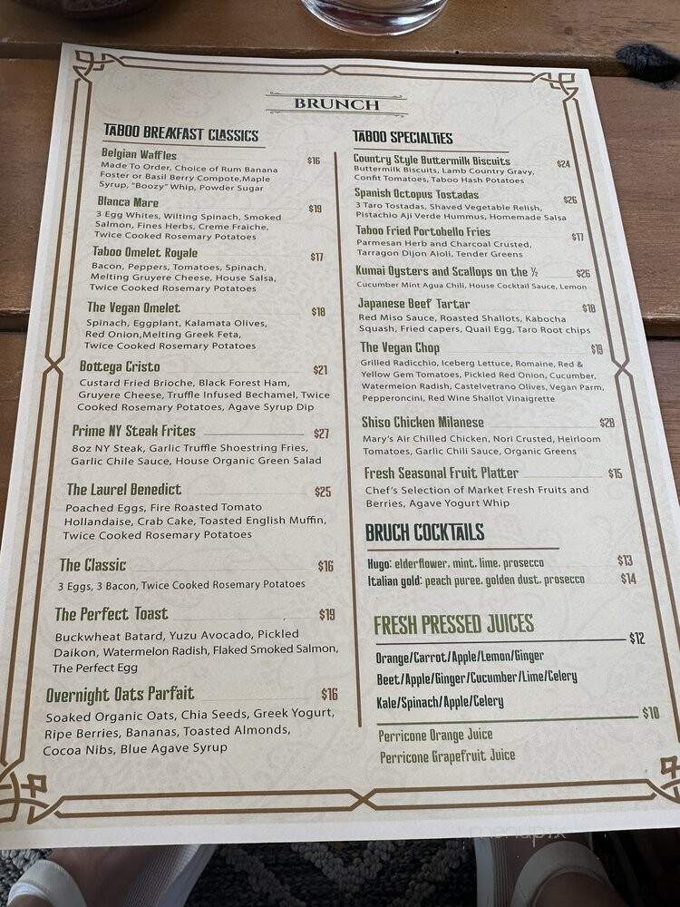 Bottega Taboo - Valley Village, CA menu_pic