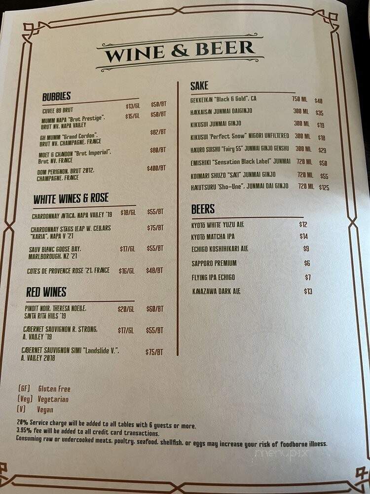 Bottega Taboo - Valley Village, CA menu_pic