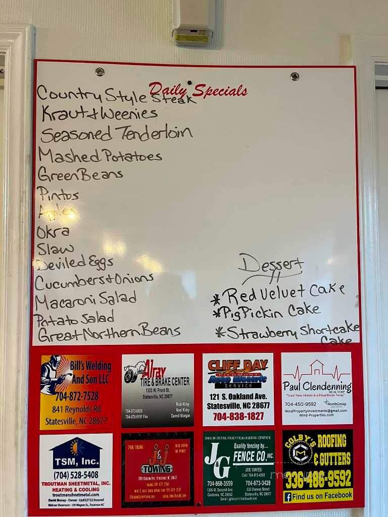 Pat's Place - Statesville, NC menu_pic