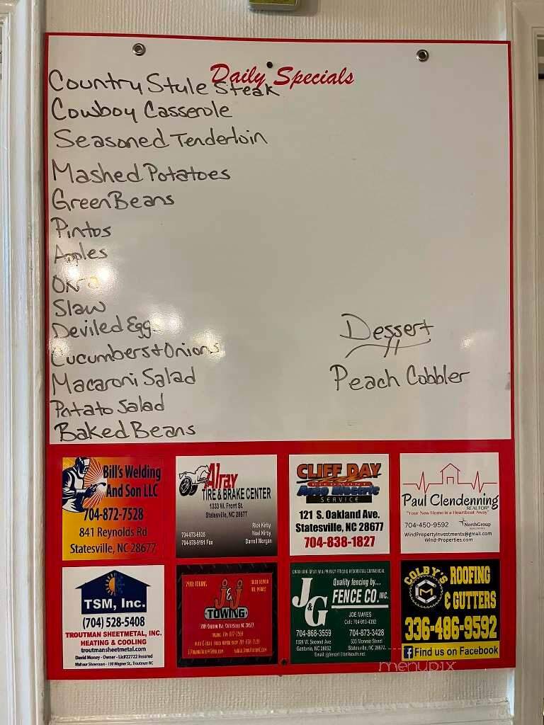 Pat's Place - Statesville, NC menu_pic