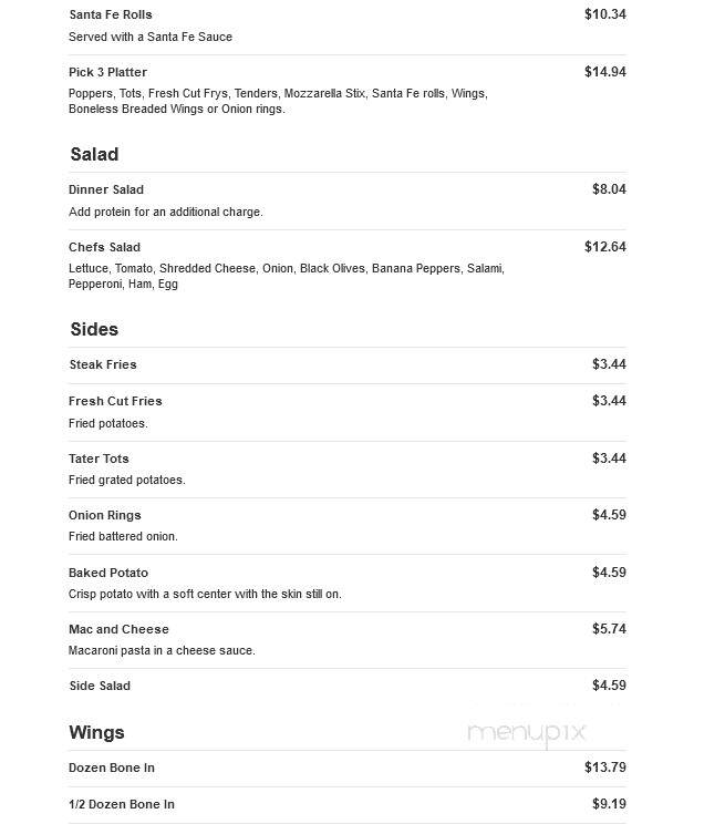 Jokers Pub & Grub - Columbia Station, OH menu_pic