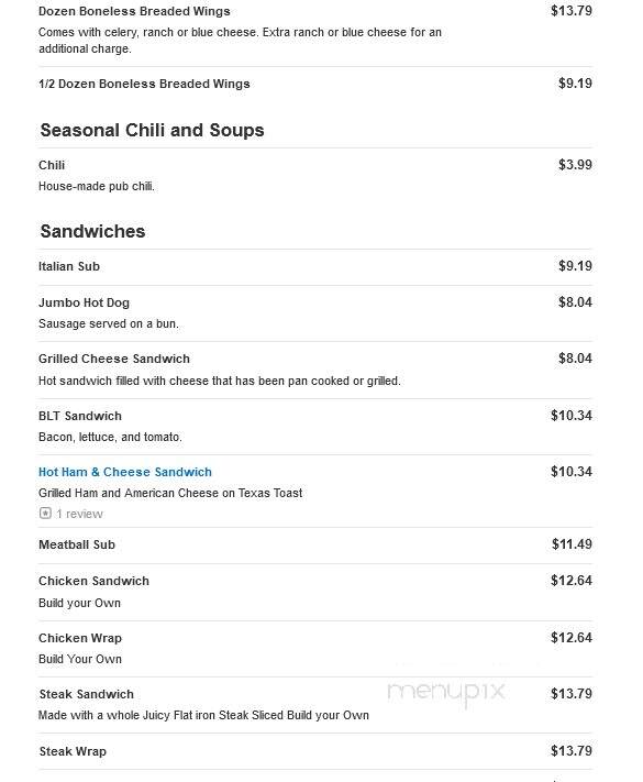 Jokers Pub & Grub - Columbia Station, OH menu_pic
