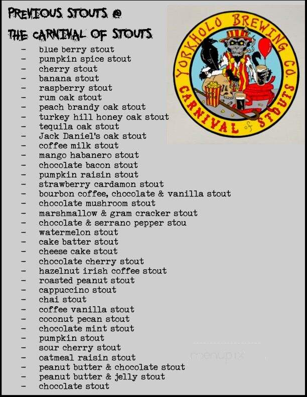 Yorkholo Brewing Company - Mansfield, PA menu_pic