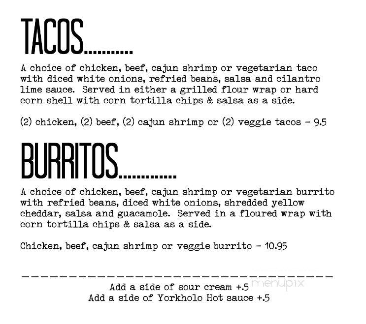 Yorkholo Brewing Company - Mansfield, PA menu_pic