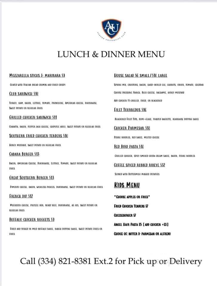 Auburn University Golf Course/Club House - Auburn, AL menu_pic